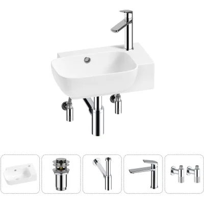 Комплект Wellsee 5 в 1 Lavinia Boho Bathroom Sink накладная/подвесная раковина 40x24 см 20216369R