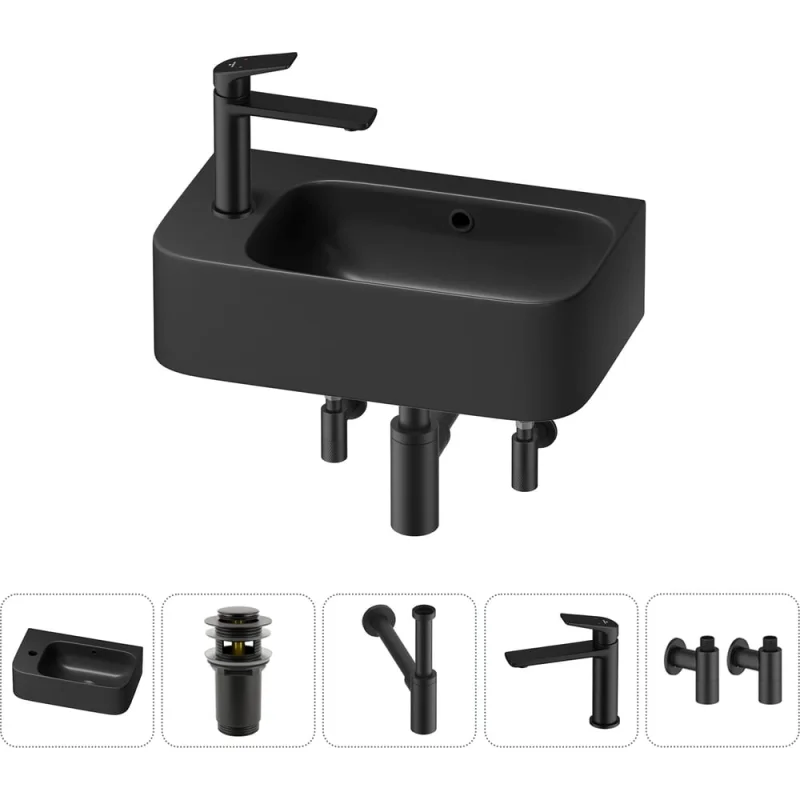 Комплект 5 в 1 Wellsee Bathroom Sink накладная/подвесная раковина 45x27 см состоит 20216495R
