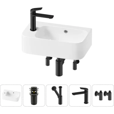 Комплект 5 в 1 Wellsee Bathroom Sink накладная/подвесная раковина 45x27 см состоит 20216482R