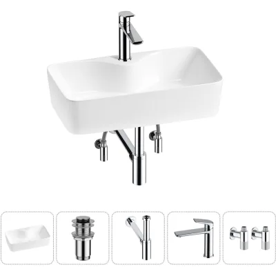 Комплект Wellsee 5 в 1 Lavinia Boho Bathroom Sink накладная раковина 54x30 см 20215283R