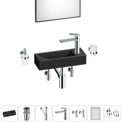 Комплект Wellsee 7 в 1 Lavinia Boho Bathroom Sink накладная/подвесная раковина 38x14 см 20219566R