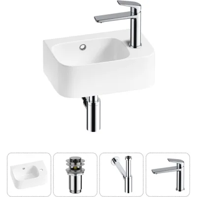 Комплект Wellsee 4 в 1 Lavinia Boho Bathroom Sink накладная/подвесная раковина 37x25 см 20216561R