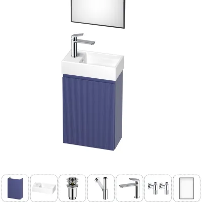 Комплект подвесной тумбы с раковиной для ванной и туалета Wellsee WC Area в наборе 7 в 1 20216914R