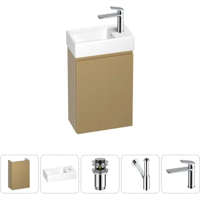 Комплект подвесной тумбы с раковиной для ванной и туалета Wellsee WC Area в наборе 5 в 1 20216863R