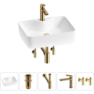 Комплект Wellsee 5 в 1 Lavinia Boho Bathroom Sink накладная раковина 48x37 см 20215269R