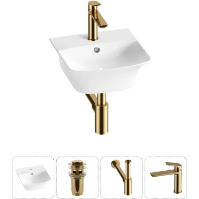Комплект Wellsee 4 в 1 Lavinia Boho Bathroom Sink накладная/подвесная раковина 35x36 см 20216731R