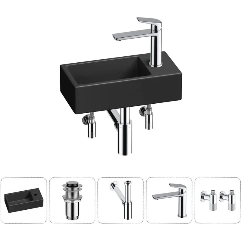 Комплект Wellsee 5 в 1 Lavinia Boho Bathroom Sink накладная/подвесная раковина 40x20 см 20215990R