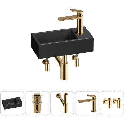 Комплект Wellsee 5 в 1 Lavinia Boho Bathroom Sink накладная/подвесная раковина 40x20 см 20215992R