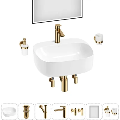 Набор Wellsee 7 в 1 Ideal накладная раковина 50x42 см 20218705R