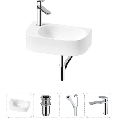 Комплект Wellsee 4 в 1 Lavinia Boho Bathroom Sink накладная/подвесная раковина 40x22 см 20216337R