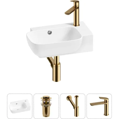 Комплект Wellsee 4 в 1 Lavinia Boho Bathroom Sink накладная/подвесная раковина 40x24 см 20216367R