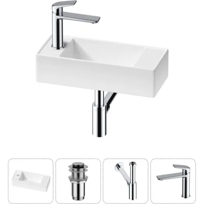 Комплект Wellsee 4 в 1 Lavinia Boho Bathroom Sink накладная/подвесная раковина 43x18 см 20216281R