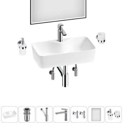 Комплект Wellsee 7 в 1 Lavinia Boho Bathroom Sink накладная раковина 54x30 см 20219357R