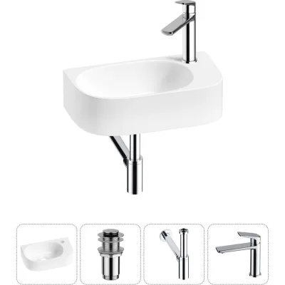 Комплект Wellsee 4 в 1 Lavinia Boho Bathroom Sink накладная/подвесная раковина 40x22 см 20216309R