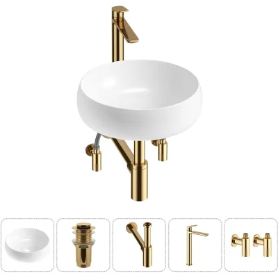 Комплект Wellsee 5 в 1 Lavinia Boho Bathroom Sink накладная раковина 40x40 см 20215061R