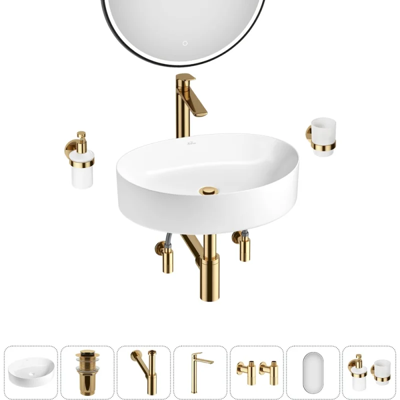 Набор Wellsee 7 в 1 Belle Spa 2.0 накладная раковина 50x38 см 20218453R