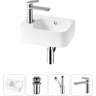 Комплект Wellsee 4 в 1 Lavinia Boho Bathroom Sink накладная/подвесная раковина 37x25 см 20216533R