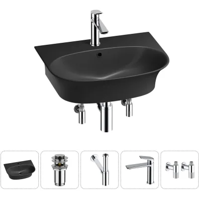Комплект Wellsee 5 в 1 Lavinia Boho Bathroom Sink накладная/подвесная раковина 55x43 см 20216718R