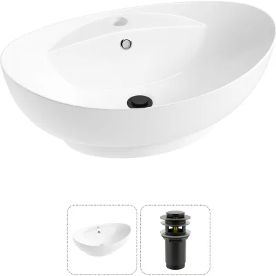 Комплект 2 в 1 Wellsee Bathroom Sink накладная раковина 59x39 см, состоит из 3331110 20215144R