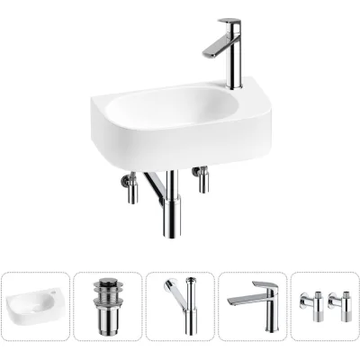 Комплект Wellsee 5 в 1 Lavinia Boho Bathroom Sink накладная/подвесная раковина 40x22 см 20216313R