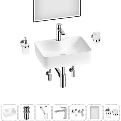 Комплект Wellsee 7 в 1 Lavinia Boho Bathroom Sink накладная раковина 48x37 см 20219349R