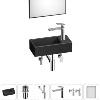 Комплект Wellsee 6 в 1 Lavinia Boho Bathroom Sink накладная/подвесная раковина 40x20 см 20219577R