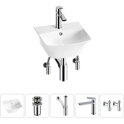 Комплект Wellsee 5 в 1 Lavinia Boho Bathroom Sink накладная/подвесная раковина 35x36 см 20216733R