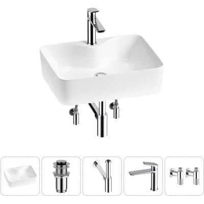 Комплект Wellsee 5 в 1 Lavinia Boho Bathroom Sink накладная раковина 48x37 см 20215267R