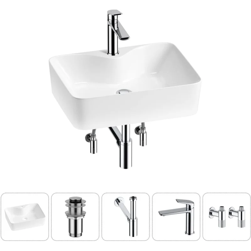 Комплект Wellsee 5 в 1 Lavinia Boho Bathroom Sink накладная раковина 48x37 см 20215267R