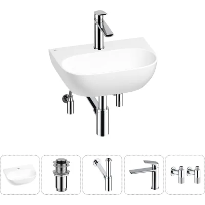 Мини-раковина для ванной комнаты или туалета Wellsee WC Area в наборе 5 в 1 20212197R