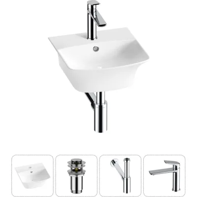 Комплект Wellsee 4 в 1 Lavinia Boho Bathroom Sink накладная/подвесная раковина 35x36 см 20216729R