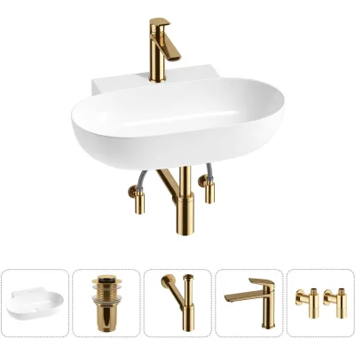 Комплект Wellsee 5 в 1 Lavinia Boho Bathroom Sink накладная/подвесная раковина 58x40 см 20215141R