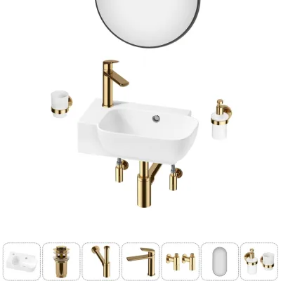 Комплект Wellsee 7 в 1 Lavinia Boho Bathroom Sink накладная/подвесная раковина 40x24 см 20219785R