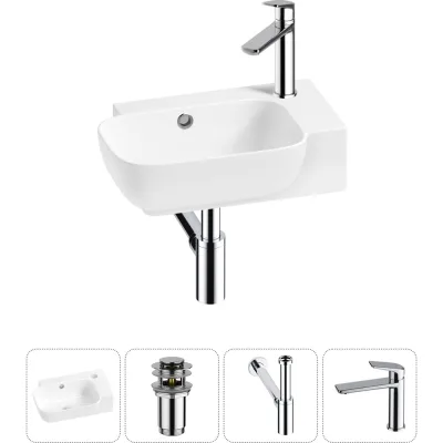 Комплект 4 в 1 Wellsee Bathroom Sink накладная/подвесная раковина 40x24 см, состоит 20216365R