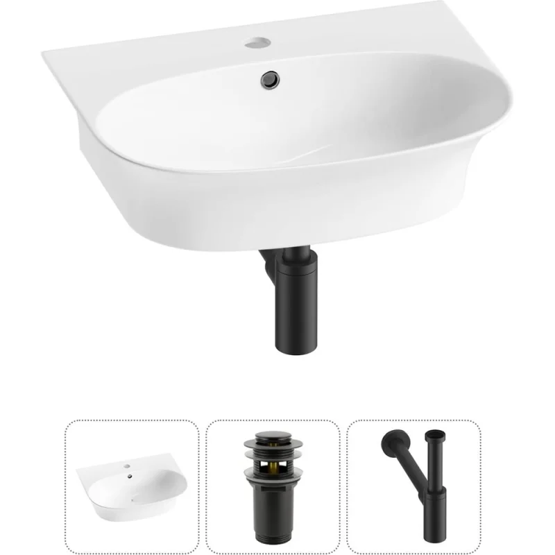 Комплект Wellsee 3 в 1 Lavinia Boho Bathroom Sink накладная/подвесная раковина 55x43 см 20216698R