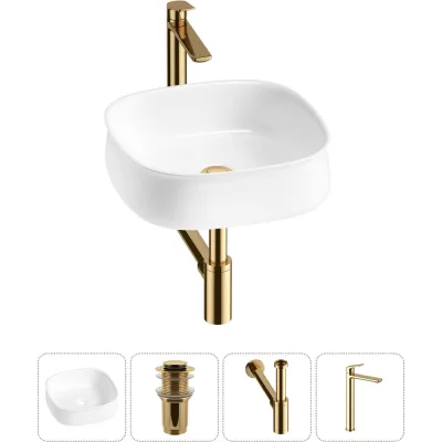 Комплект Wellsee 4 в 1 Lavinia Boho Bathroom Sink накладная раковина 42x42 см 20215454R
