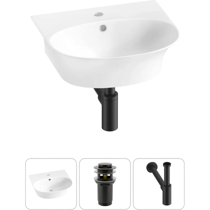 Комплект Wellsee 3 в 1 Lavinia Boho Bathroom Sink накладная/подвесная раковина 46x41 см 20216670R