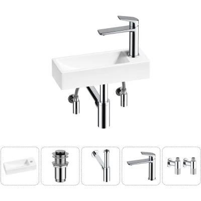 Комплект Wellsee 5 в 1 Lavinia Boho Bathroom Sink накладная/подвесная раковина 38x14 см 20215949R