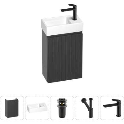 Комплект подвесной тумбы с раковиной для ванной и туалета Wellsee WC Area в наборе 5 в 1 20216867R