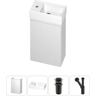 Комплект подвесной тумбы с раковиной для ванной и туалета Wellsee WC Area в наборе 4 в 1 20216856R