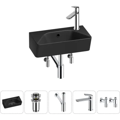 Комплект Wellsee 5 в 1 Lavinia Boho Bathroom Sink накладная/подвесная раковина 40x22 см 20216438R