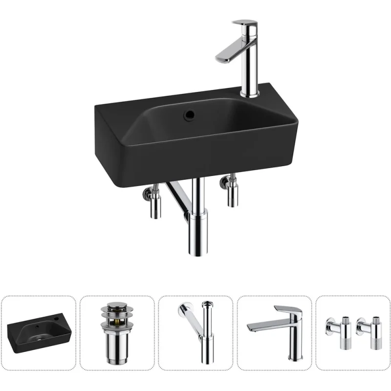 Комплект Wellsee 5 в 1 Lavinia Boho Bathroom Sink накладная/подвесная раковина 40x22 см 20216438R