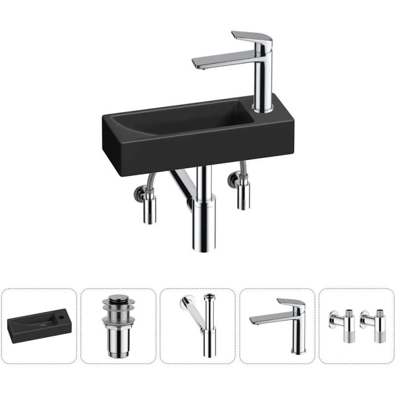 Комплект Wellsee 5 в 1 Lavinia Boho Bathroom Sink накладная/подвесная раковина 38x14 см 20215962R