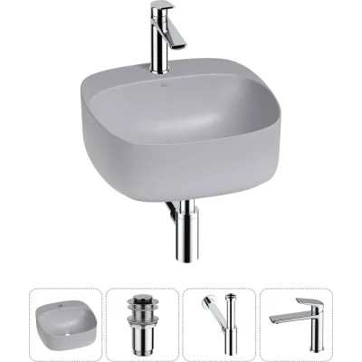 Набор Wellsee 4 в 1 Ideal накладная раковина 42x42 см 20214169R