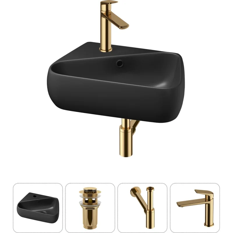 Комплект 4 в 1 Wellsee Bathroom Sink накладная/подвесная раковина 44x27 см состоит 20216605R