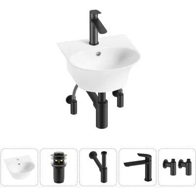 Комплект Wellsee 5 в 1 Lavinia Boho Bathroom Sink накладная/подвесная раковина 34x36 см 20216650R
