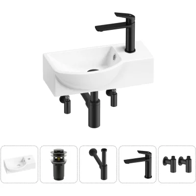 Комплект Wellsee 5 в 1 Lavinia Boho Bathroom Sink накладная/подвесная раковина 40x23 см 20216062R