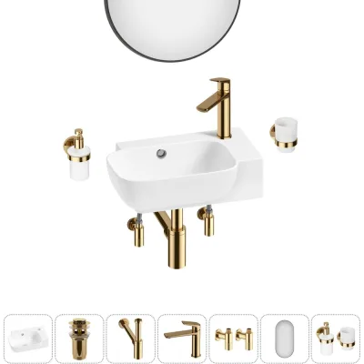 Комплект Wellsee 7 в 1 Lavinia Boho Bathroom Sink накладная/подвесная раковина 40x24 см 20219771R