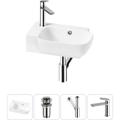 Комплект Wellsee 4 в 1 Lavinia Boho Bathroom Sink накладная/подвесная раковина 40x24 см 20216393R