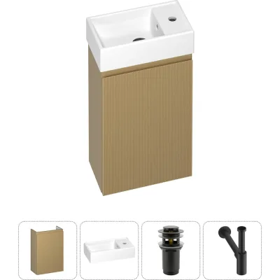Комплект подвесной тумбы с раковиной для ванной и туалета Wellsee WC Area в наборе 4 в 1 20216848R